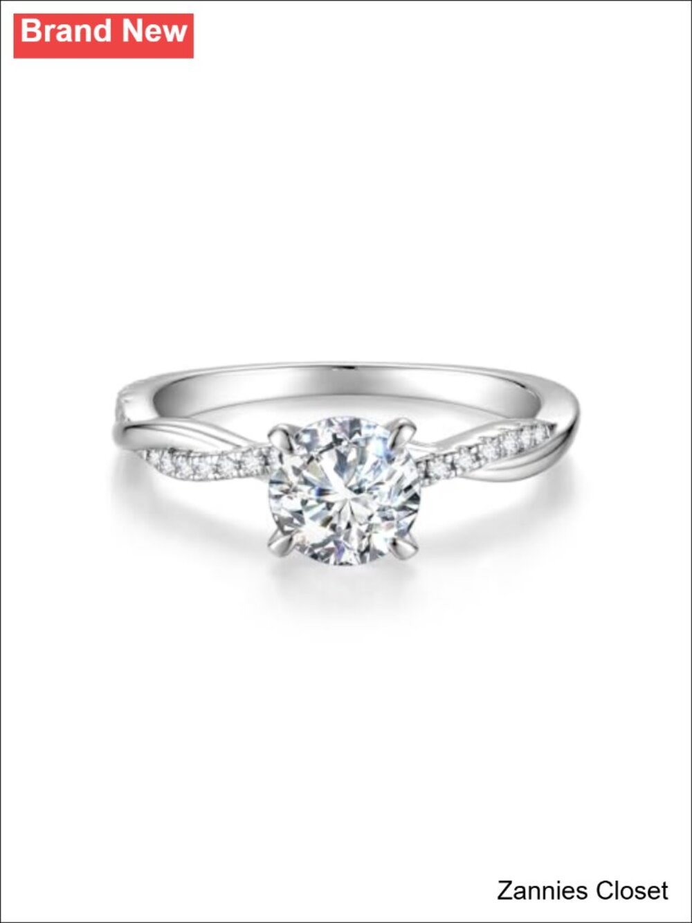 💍 CACESTONE Twisted Vine Moissanite Engagement Ring 925 Sterling Silver White